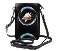 YYHWHJDE Conch In The Bubble Prints - Bolso cruzado pequeño de cuero para mujer, impermeable y duradero