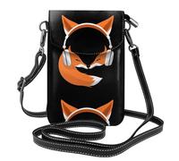 YYHWHJDE Cool Fox - Bolso bandolera de piel para mujer, diseño de auriculares, impermeable y duradero