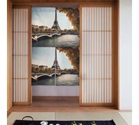 YYHWHJDE Cortina con diseño de la Torre Eiffel Love Paris, 2 piezas, empalmadas, 86 x 142 cm, buena cortina, suave y no se arruga fácilmente, cortinas de tela, separadores de habitaciones