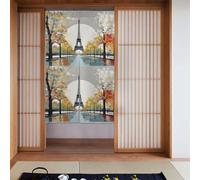 YYHWHJDE Cortina con patrón artístico de la Torre Eiffel de París, 2 unidades, 86 x 142 cm, buena cortina, suave y no se arruga fácilmente, cortinas de tela, separadores de habitaciones