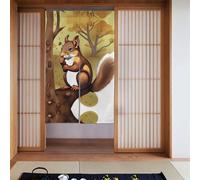 YYHWHJDE Cortina con patrón de ardilla que come nueces, 2 unidades, 86 x 142 cm, buena cortina, suave y no se arruga fácilmente, cortinas de tela, separadores de habitaciones