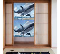 YYHWHJDE Cortina con patrón de ballena, 2 unidades, 86 x 142 cm, buena cortina, suave y no se arruga fácilmente, cortinas de tela, separadores de habitaciones
