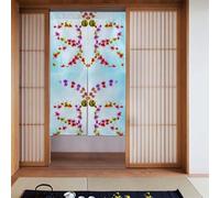 YYHWHJDE Cortina con patrón de flores en forma de mariposa, 2 piezas empalmadas de 34 x 56 pulgadas, buena cortina, suave y no se arruga fácilmente, cortinas de tela, separadores de habitaciones