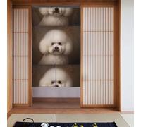 YYHWHJDE Cortina de puerta con estampado de perro bichon frise, protección de privacidad adecuada para cocina, baño, habitación, 86 x 142 cm