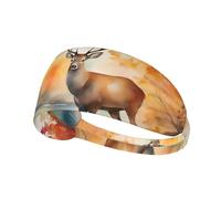 YYHWHJDE Deer by The River Picture - Diadema deportiva para mujer, a prueba de sudor, banda elástica de verano