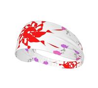 YYHWHJDE Diadema deportiva con imagen de flores pequeñas para mujer, a prueba de sudor, banda elástica de verano