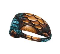 YYHWHJDE Diadema deportiva con patrón de escamas de peces para mujer, a prueba de sudor, banda elástica de verano