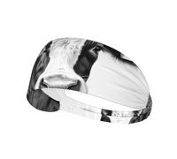 YYHWHJDE Diadema deportiva de vaca blanca y negra para mujer, a prueba de sudor, banda elástica de verano
