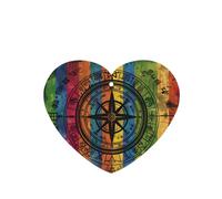 YYHWHJDE Diseño mágico nórdico brújula orgullo gay patrón arco iris impresión en forma de corazón ambientadores de coche paquete de seis tarjetas: tarjetas perfumadas colgantes para armario, baño,