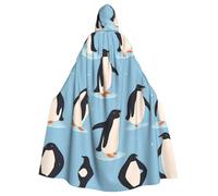 YYHWHJDE Ejercicio pingüinos imagen adulto Halloween chaqueta con capucha capa larga para fiesta adecuada para hombres y mujeres