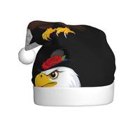 YYHWHJDE El águila lleva un hermoso sombrero de rosa con estampado de sombrero de Navidad para adultos, por lo que es un regalo divertido y duradero para hombres y mujeres