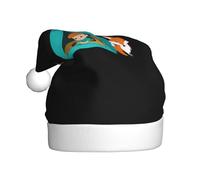 YYHWHJDE El niño y el zorro en la tienda de campaña imprime sombrero de Navidad para adultos, por lo que es un regalo divertido y duradero para hombres y mujeres