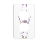 YYHWHJDE El panel de pared de doble enchufe de The Rabbit Referee Who Cheers Picture es resistente a los golpes y duradero de 4.5 x 2.75 pulgadas