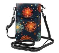 YYHWHJDE Explosion Firework Picture - Teléfono móvil para mujer con prepucio de cuero, cubierta cruzada, pequeña correa ajustable para el hombro