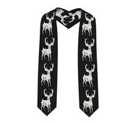 YYHWHJDE Faja de satén aplanada con patrón de ciervo Sika, estola de graduación, 183 cm, regalo de graduación para ella o él, Esquina afilada, Talla única