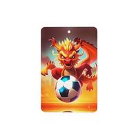 YYHWHJDE Fire Dragon Roll - Ambientadores rectangulares para coche, diseño de fútbol, paquete de seis tarjetas perfumadas para colgar en el armario, baño, decoración interior del coche