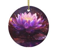 Yyhwhjde Flor de loto púrpura circular decoración supermercado cerámica invierno Navidad fiesta hogar