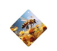 YYHWHJDE Flying Bees Daisy Honey - Ambientadores cuadrados para coche, paquete de seis tarjetas perfumadas colgantes para armario, baño, decoración interior de coche