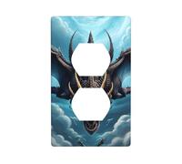 YYHWHJDE Flying Dragon Picture - Panel de pared de doble enchufe eléctrico resistente a roturas y duradero, 4.5 x 2.75 pulgadas