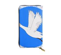 YYHWHJDE Flying White Goose - Cartera larga de piel de calidad diseñada para niñas y mujeres a la moda, elegante, 19 x 10,5 cm, Black, Talla única