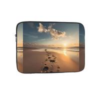 YYHWHJDE Footprints on The Beach - Funda protectora para portátil de 12 pulgadas, a prueba de golpes, para hombres y mujeres, viajes de negocios y uso diario en la oficina