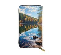 YYHWHJDE Forest Lakes of New Hampshire - Cartera larga de piel estampada diseñada para niñas y mujeres a la moda, elegante y personalizada, 19 x 10,5 cm, color negro, talla única, Black, Talla única
