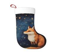 YYHWHJDE Fox in The Starry Sky - Calcetín de Navidad impreso, accesorio festivo, ligero, cómodo, excelente tacto