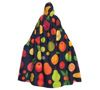YYHWHJDE Fruit On The Grid Prints - Capa con capucha para adultos es un poncho con capucha de Halloween súper grande, cómodo y duradero