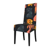 YYHWHJDE Funda protectora con impresión de imágenes de dálmatas para silla de comedor, suave, cómoda, resistente a las arrugas, elástica que se adapta a la mayoría de sillas sin brazos