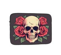 YYHWHJDE Funda protectora para portátil de 13 pulgadas, diseño de calavera de rosas de azúcar del Día de los Muertos, a prueba de golpes, para hombres y mujeres, viajes de negocios y uso diario en la