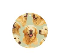YYHWHJDE Golden Retriever - Ambientadores de coche de forma redonda, paquete de seis tarjetas perfumadas colgantes para armario, baño, decoración interior del coche