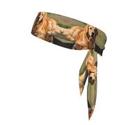 YYHWHJDE Golden Retriever - Pañuelo deportivo para la cabeza, absorbe el sudor y es transpirable, diadema de movimiento, pañuelo de doble cara