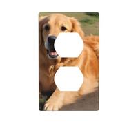 YYHWHJDE Golden Retriever Picture - Panel de pared de doble enchufe eléctrico es resistente a los golpes y duradero, 4.5 x 2.75 pulgadas
