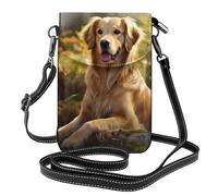 YYHWHJDE Golden Retriever Picture - Teléfono móvil para mujer con prepucio de cuero, cubierta cruzada, pequeña correa ajustable para el hombro