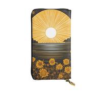 YYHWHJDE Goodlooking Hello Sunshine - Cartera larga de cuero de calidad con impresión de Hello Sunshine diseñada para niñas y mujeres a la moda, elegante, 19 x 10,5 cm, Black, Talla única