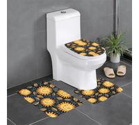 YYHWHJDE Goodlooking Hello Sunshine Pattern - Juego de alfombrillas antideslizantes de tres piezas para baño, antideslizantes, duraderas