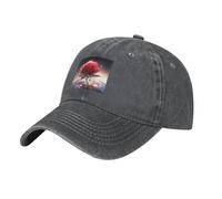YYHWHJDE Gorra de béisbol de mezclilla lavada negra con estampado de rosas solitarias en el planeta, gorra de algodón ajustable para hombres y mujeres, Deep Heather, talla única