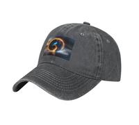 YYHWHJDE Gorra de béisbol de mezclilla lavada negra con estampado de Tai Chi para agua y fuego, gorra de algodón ajustable para hombres y mujeres, Deep Heather, talla única