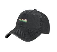 YYHWHJDE Gorra de béisbol de mezclilla lavada negra con los tres cerditos remando en un barco, gorra de algodón ajustable para hombres y mujeres, Negro, talla única