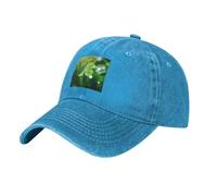 YYHWHJDE Gorra de béisbol de mezclilla lavada negra con patrón de trébol de cuatro hojas, correa ajustable, algodón clásico para hombres y mujeres, azul, Talla única