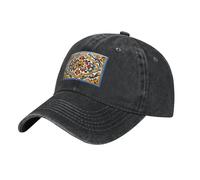 YYHWHJDE Gorra de béisbol negra con estampado de azulejos de cerámica mexicana, correa ajustable, algodón clásico para hombres y mujeres, transpirable y elegante, Negro, Talla única