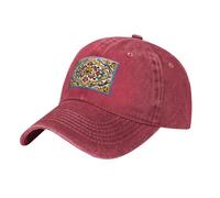 YYHWHJDE Gorra de béisbol negra con estampado de azulejos de cerámica mexicana, correa ajustable, algodón clásico para hombres y mujeres, transpirable y elegante, rosso, Talla única