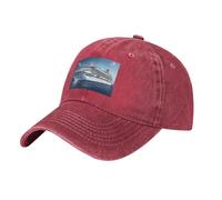 YYHWHJDE Gorra de béisbol negra con estampado de crucero, correa ajustable, algodón clásico para hombres y mujeres, transpirable y elegante, rosso, Talla única