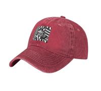 YYHWHJDE Gorra de béisbol negra con estampado de gatito a rayas blancas y negras, correa ajustable, algodón clásico para hombres y mujeres, transpirable y elegante, rosso, Talla única