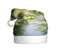YYHWHJDE Gorro de Navidad con estampado de nenúfares en el estanque para adultos, suave, ligero, para fiestas