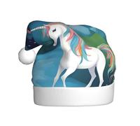 YYHWHJDE Gorro de Navidad con estampado de unicornios para adultos, suave, ligero, para fiestas de vacaciones