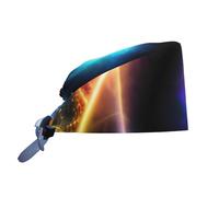 YYHWHJDE Gorro de trabajo de limpieza con el maravilloso universo impreso para mujeres y hombres, ajustable, transpirable, color negro