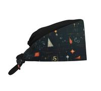 YYHWHJDE Gorro de trabajo de limpieza, pizarra, con estampado de matemáticas, para mujeres y hombres, ajustable, transpirable