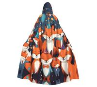 YYHWHJDE Happy Fox Party Picture - Chaqueta larga con capucha para adultos y Halloween, adecuada para hombres y mujeres