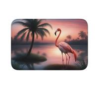 YYHWHJDE Hermoso tapete antideslizante y grueso con patrón de flamencos, adecuado para baños, dormitorios, tapetes lavables de 40 x 61 cm